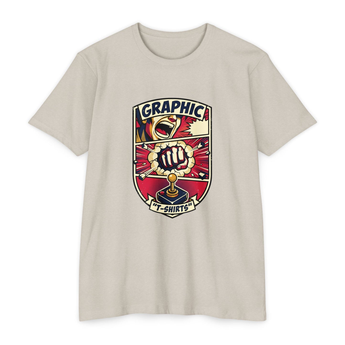 Vintage Gamer Logo T-Shirt — Fist & Joystick Retro Graphic Tee