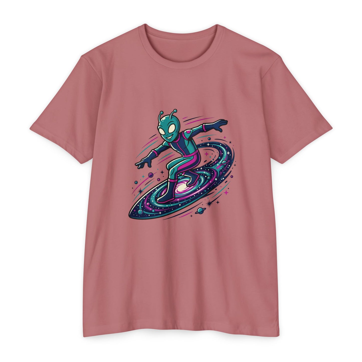Alien Surfer Retro Space Skate T-Shirt