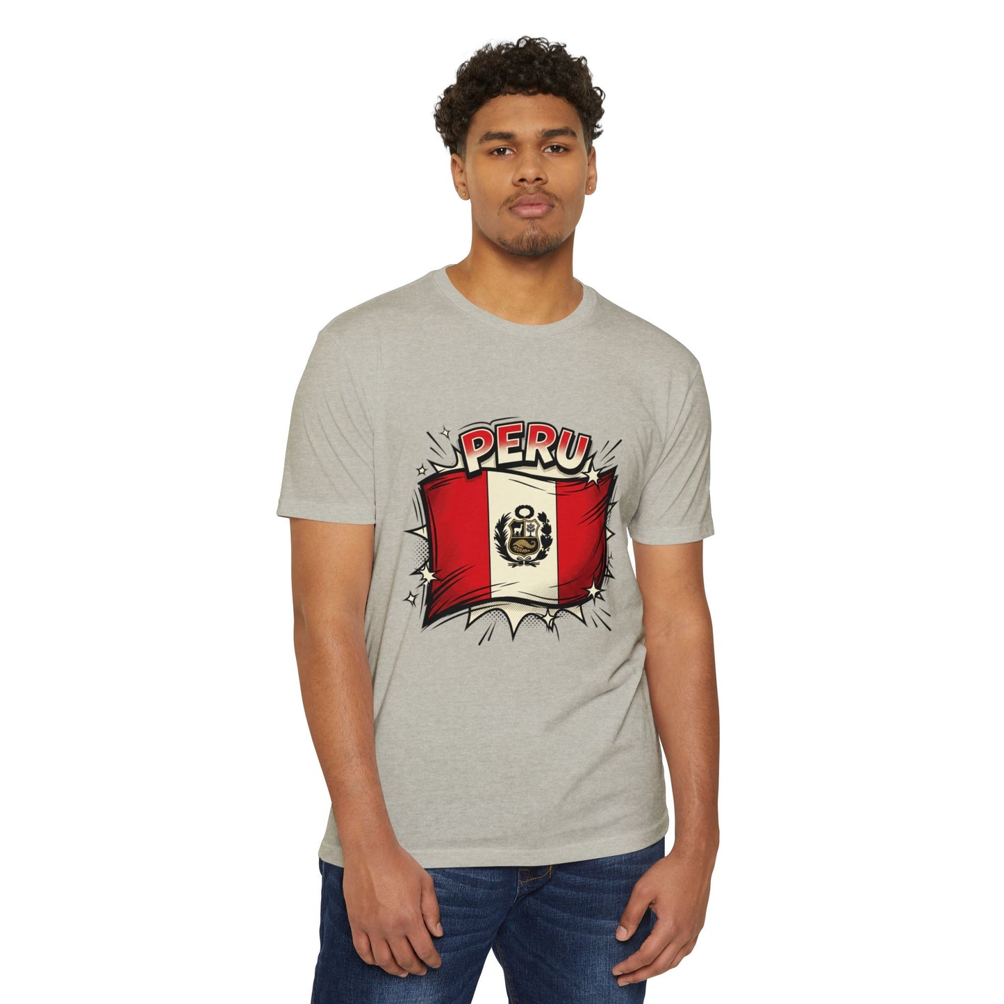 Peru Flag Retro Crest T-Shirt