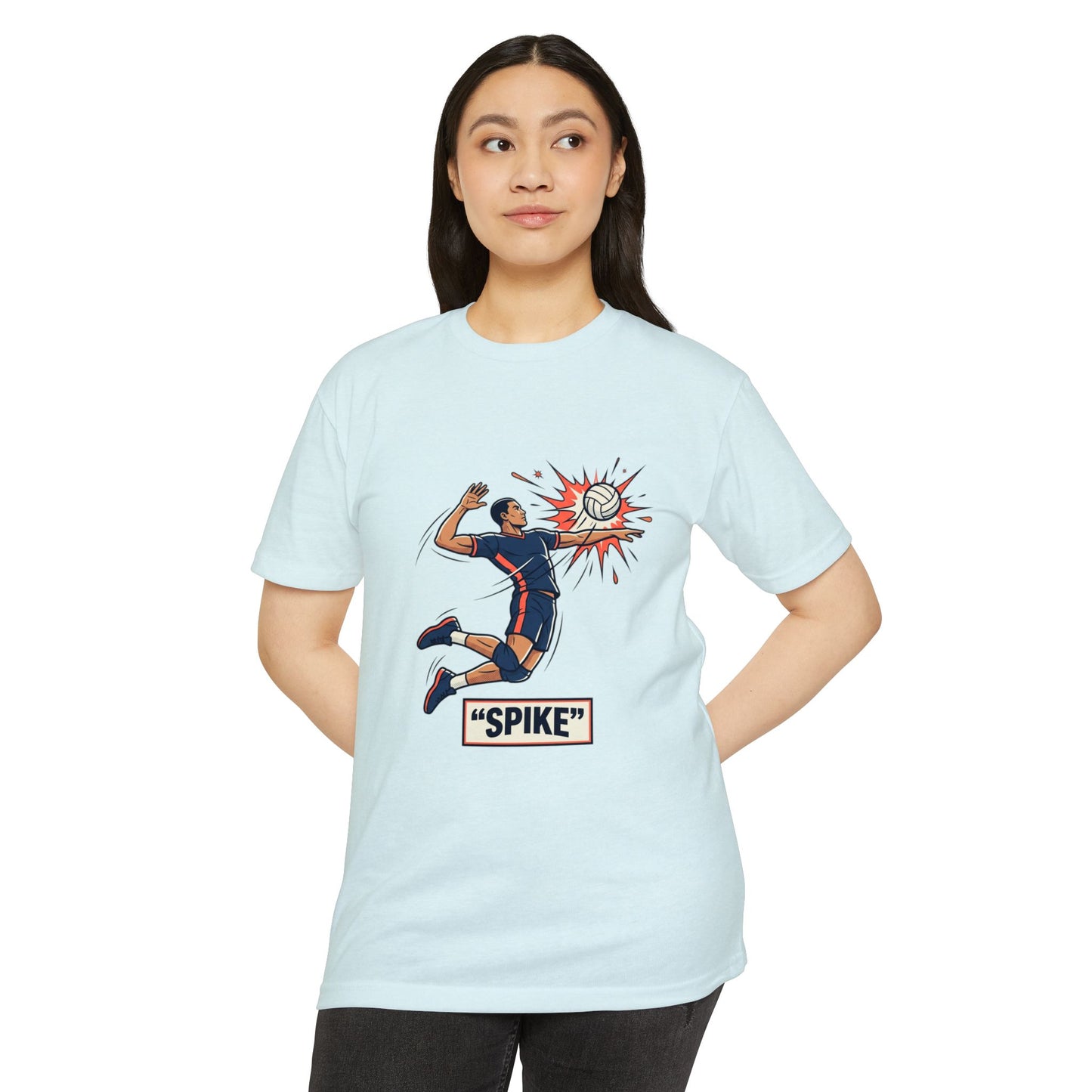 Volleyball Spike Graphic T-Shirt — Retro Player Illustration Tee