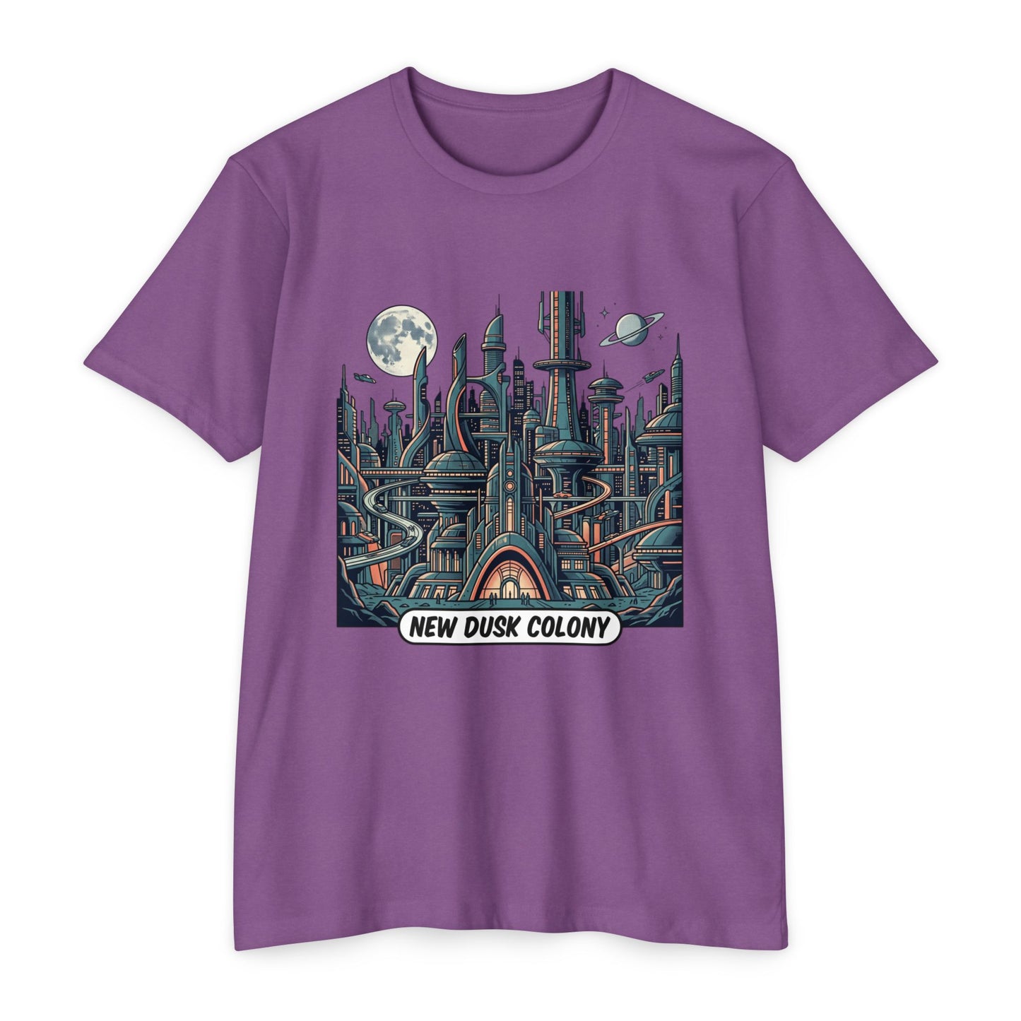 Retro Futuristic Cityscape T-Shirt — New Dusk Colony Tee