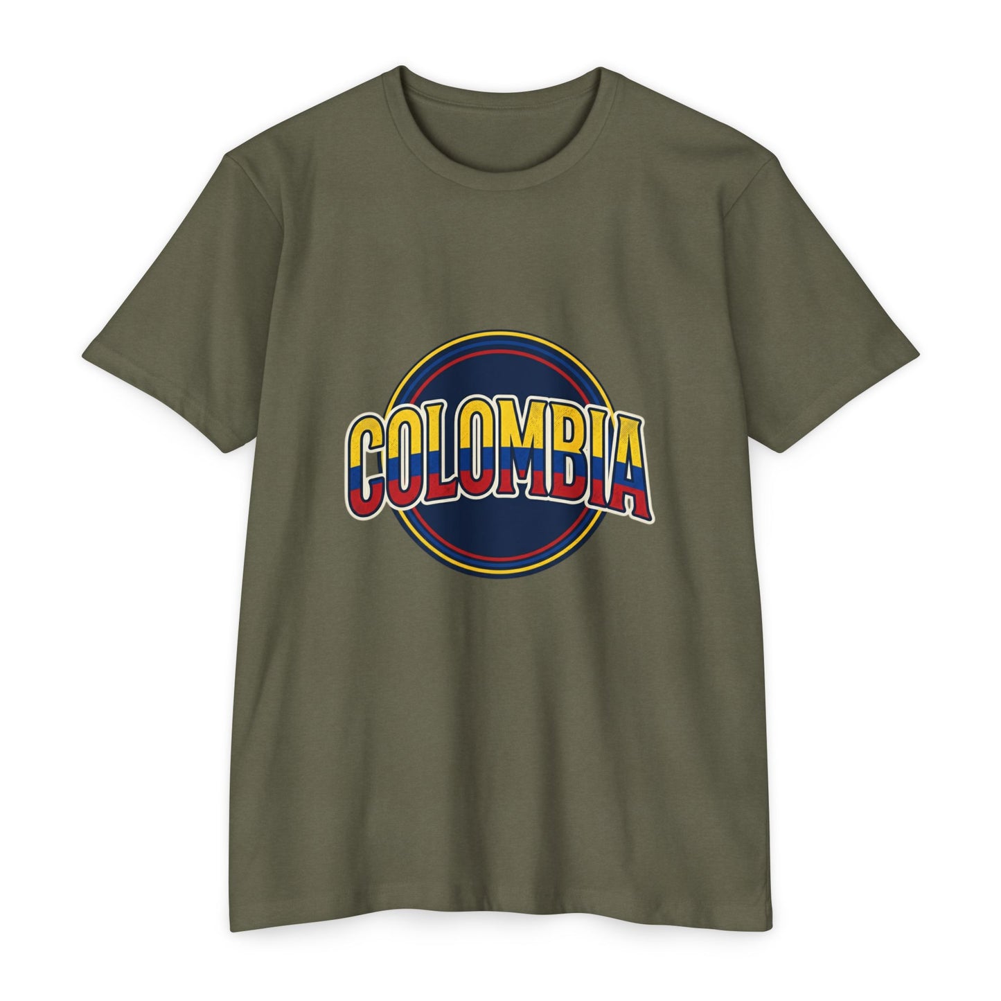 Colombia Retro Circle Vintage Flag Travel T-Shirt