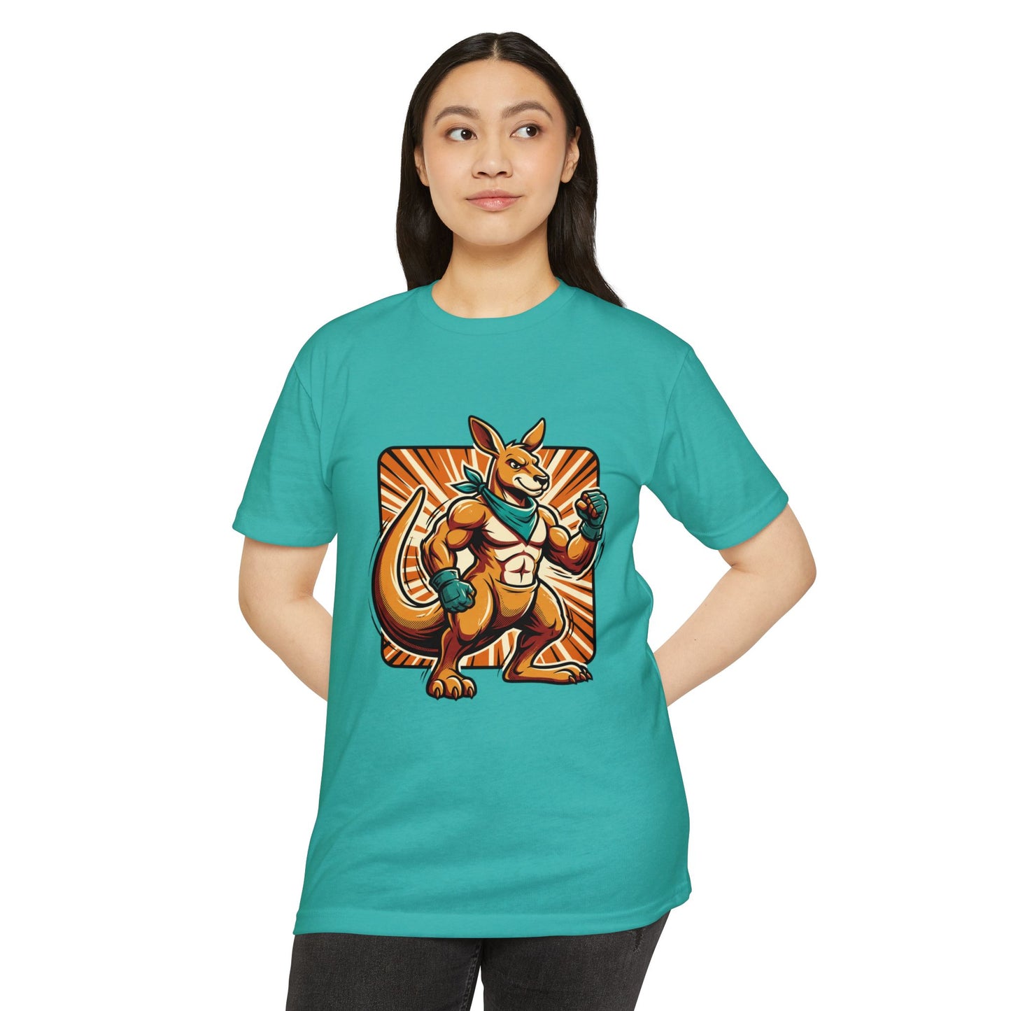 Camiseta con gráfico de canguro boxeador – Camiseta retro con mascota de luchador