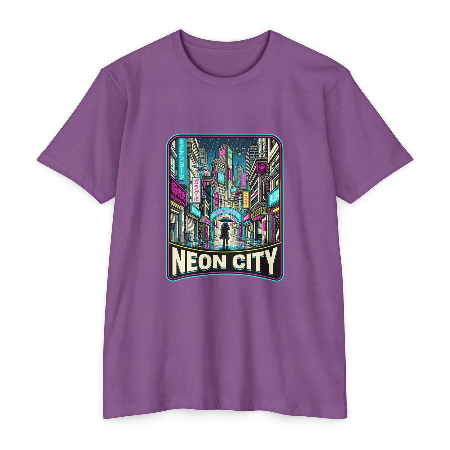 Neon City Retro Cyberpunk T-Shirt — Retro Cyberpunk Streetwear Tee