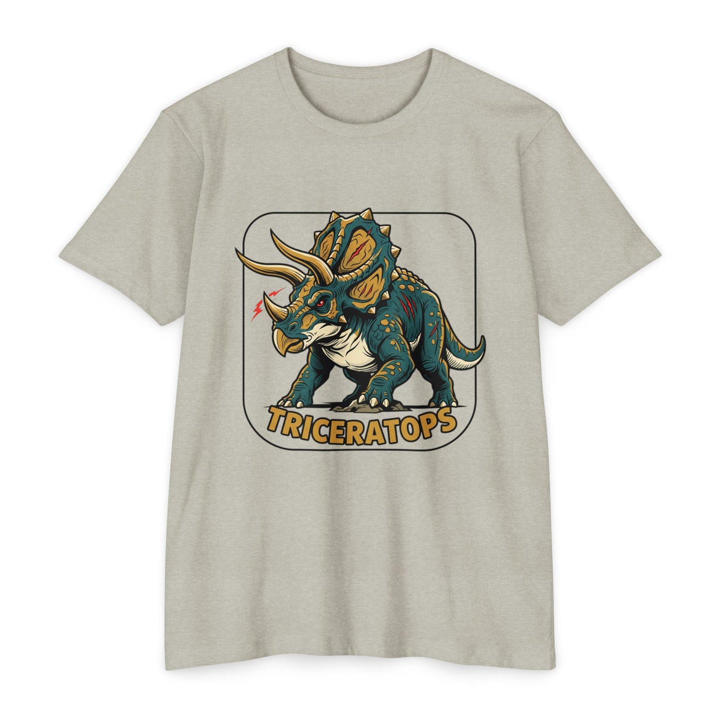Triceratops Graphic T-Shirt — Retro Dinosaur Tee for Kids & Adults