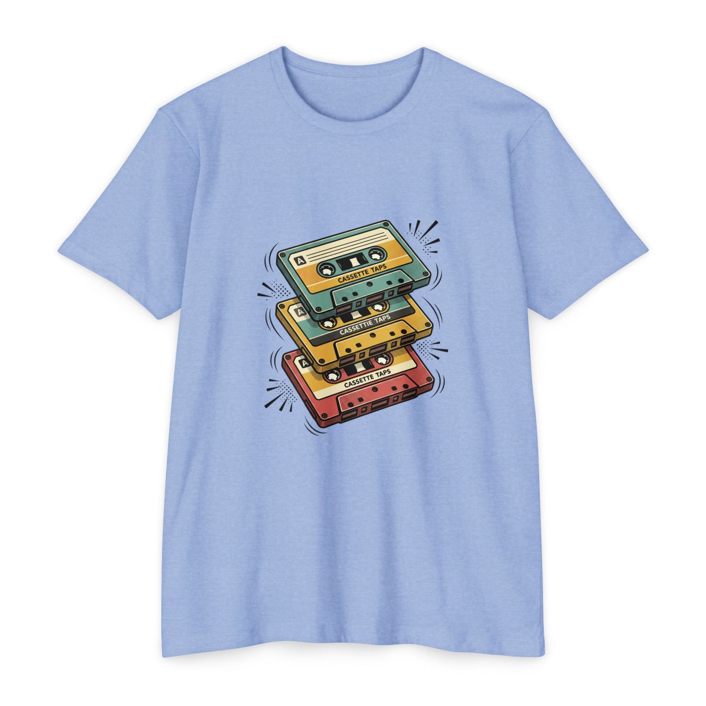 Retro Cassette Stack T-Shirt — Vintage 80s Music Tee