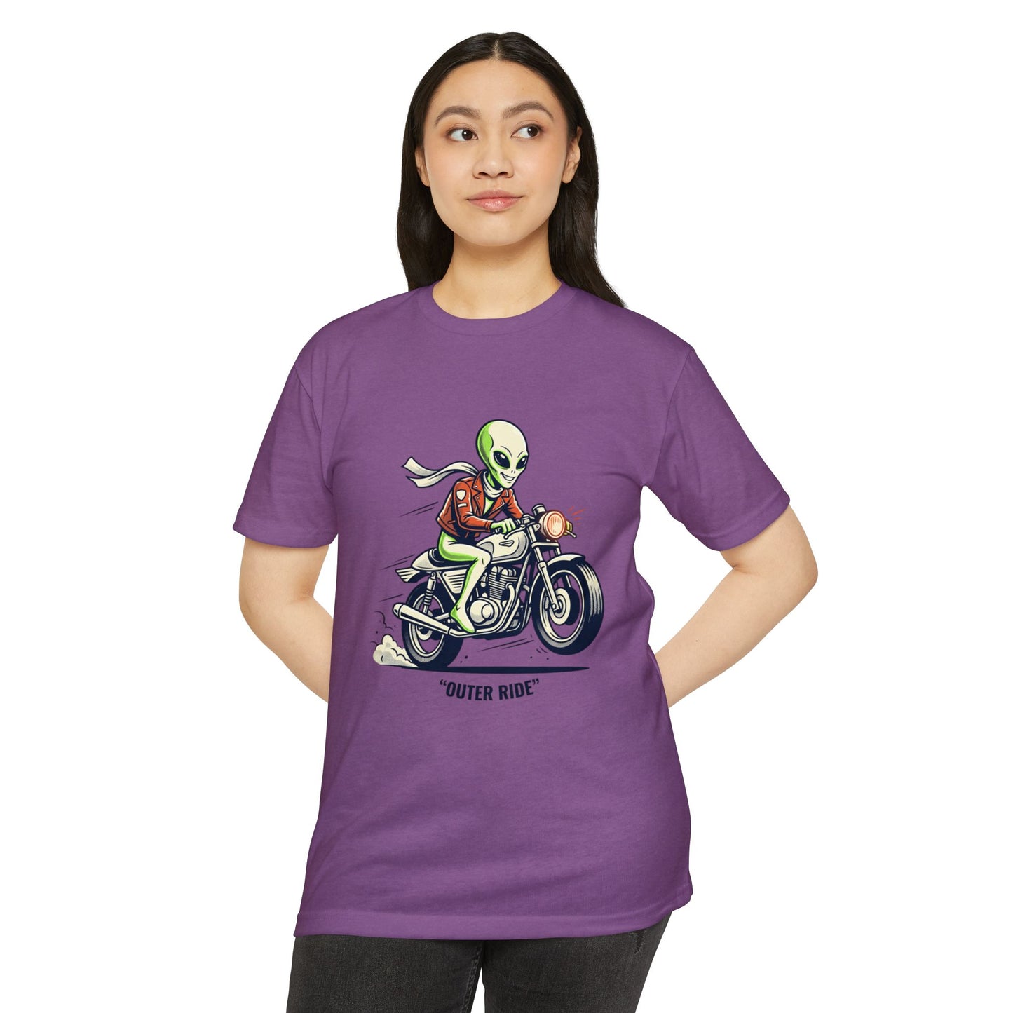 Alien Motorcyclist "Outer Ride" T-Shirt