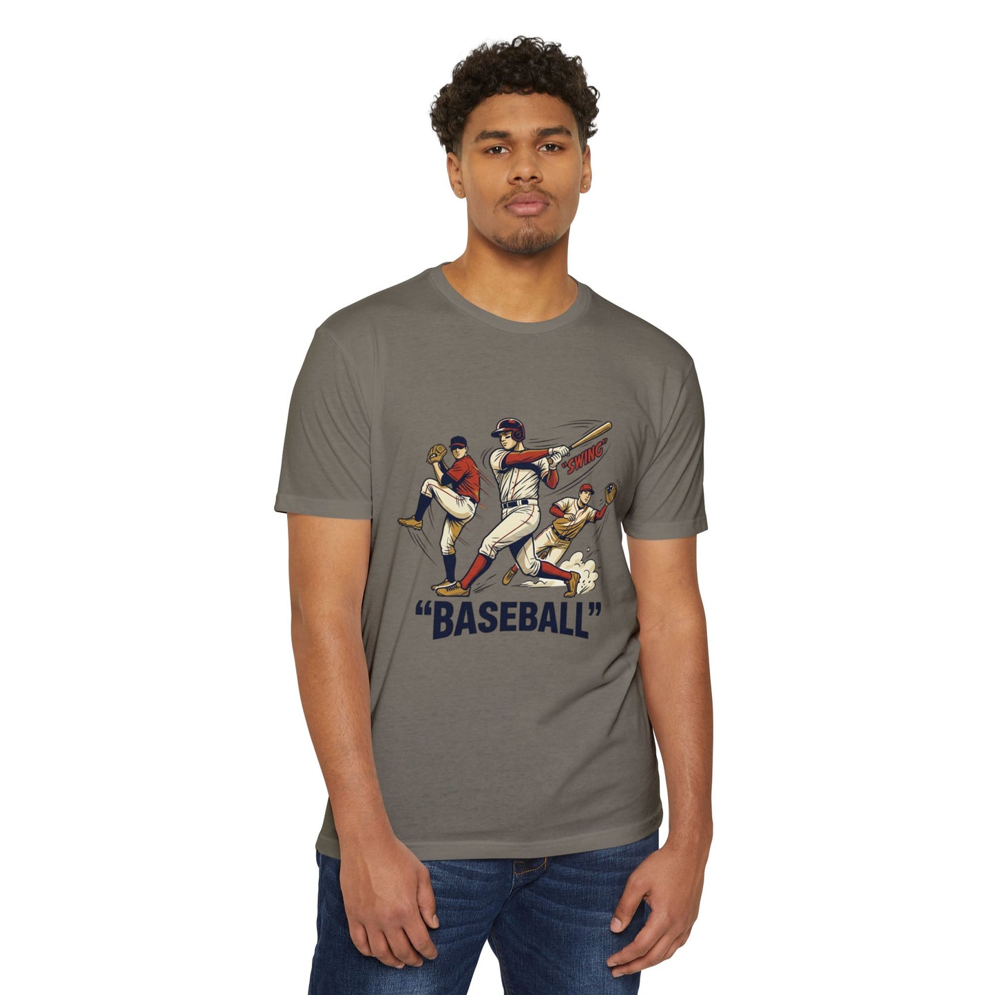 Vintage Baseball Players Tee – Retro 'BASEBALL' Graphic T-Shirt