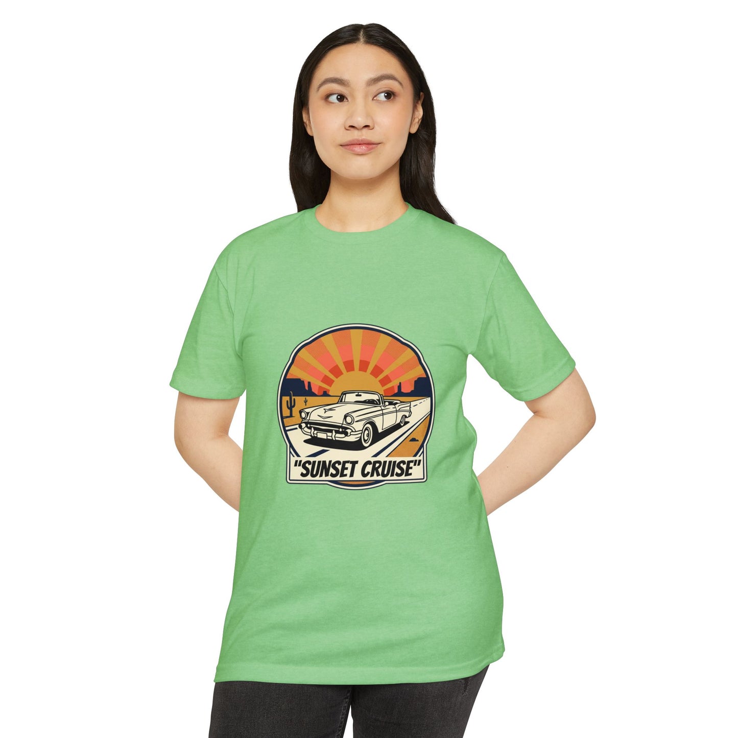 Sunset Cruise Vintage Car T-Shirt