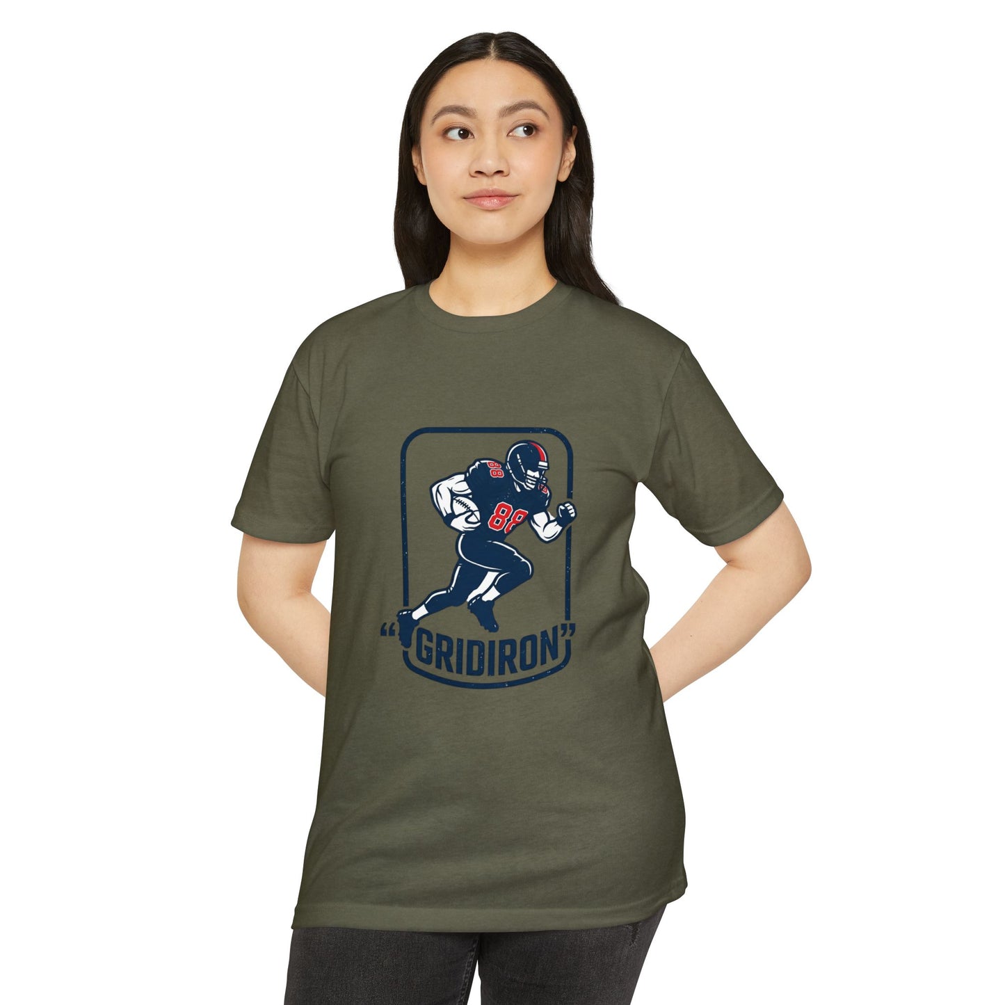 Gridiron Football Player T-Shirt — Retro Helmet Design