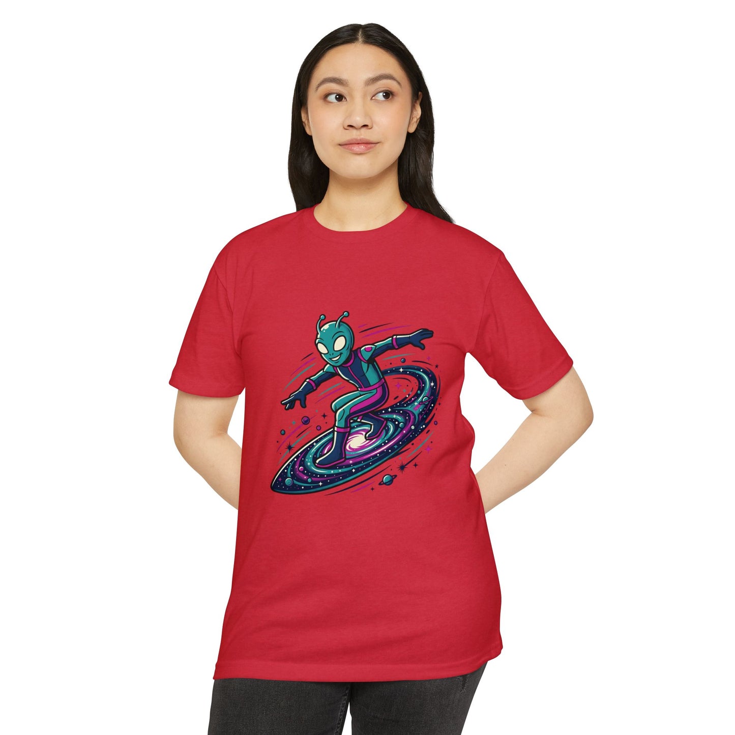 Alien Surfer Retro Space Skate T-Shirt