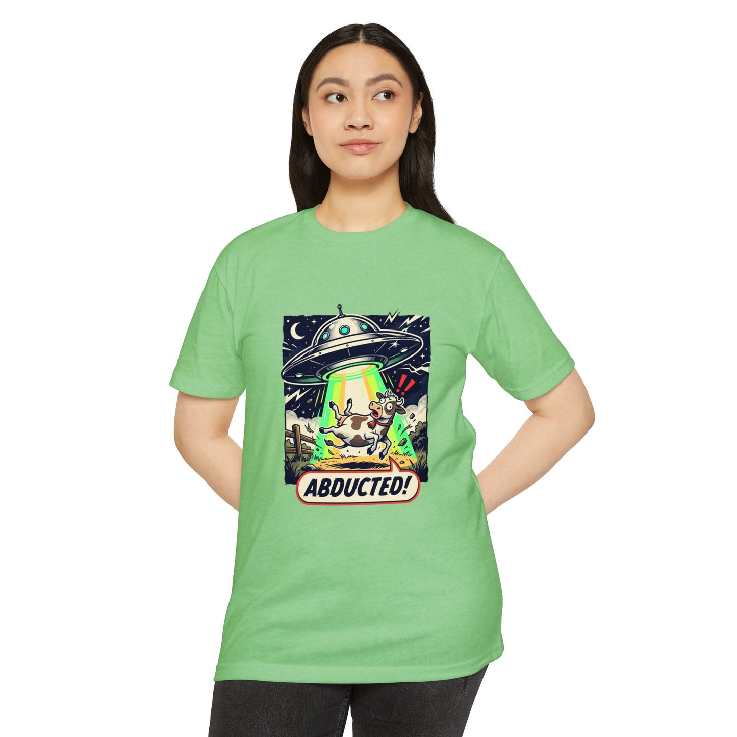 Abducted! Alien UFO Retro Sci‑Fi Graphic T-Shirt