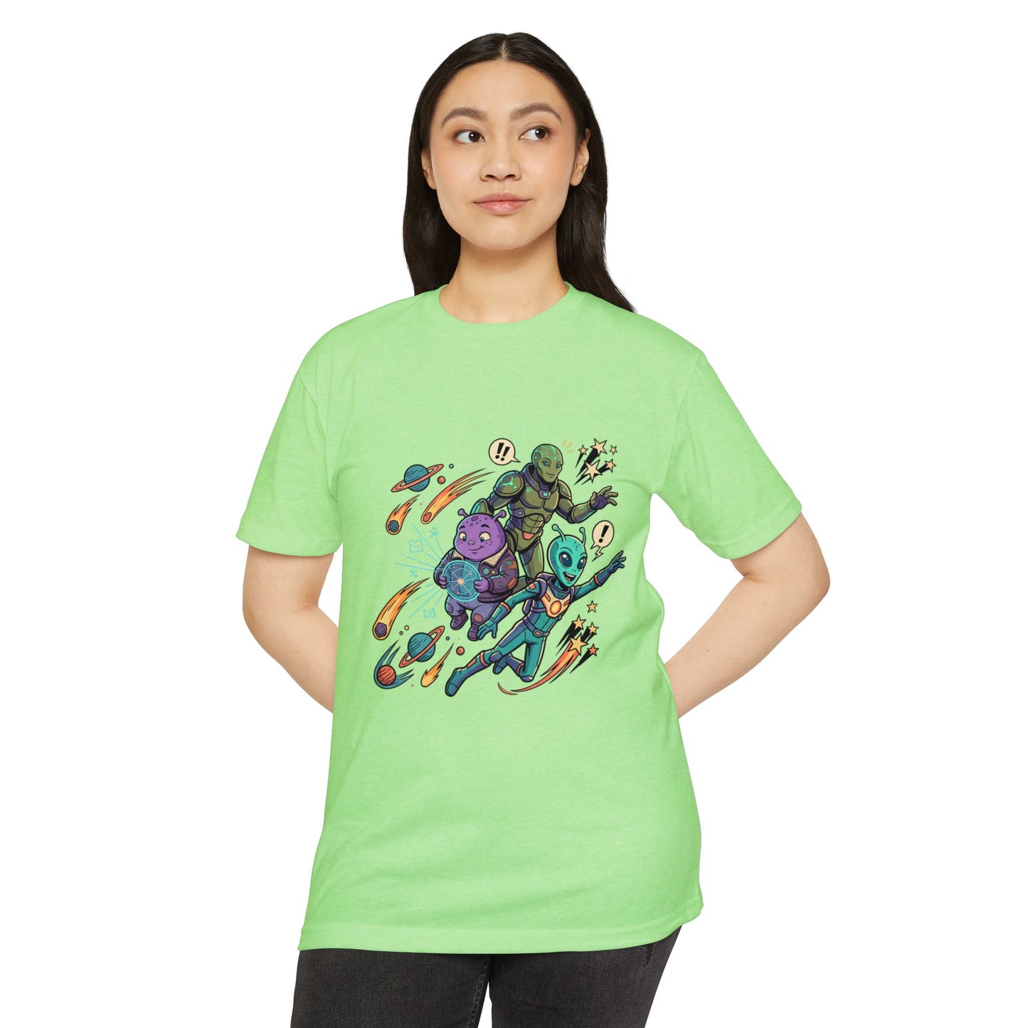 Alien Skate Crew T-Shirt — Retro Space Skateboarding Graphic Tee