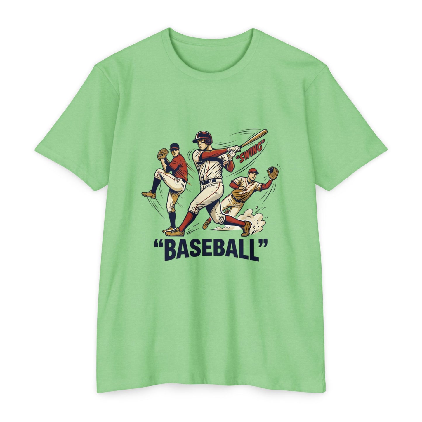 Vintage Baseball Players Tee – Retro 'BASEBALL' Graphic T-Shirt