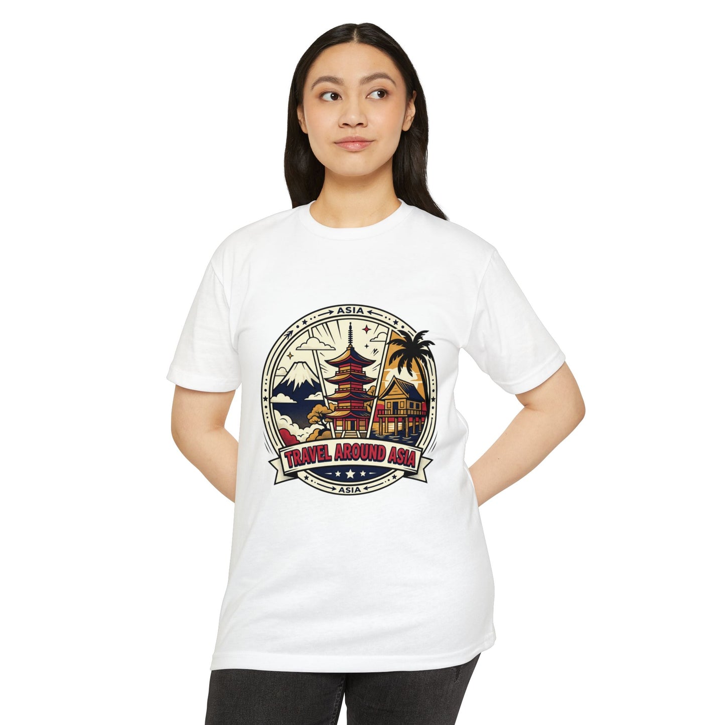 Travel Around Asia Vintage Globe Adventure T-Shirt