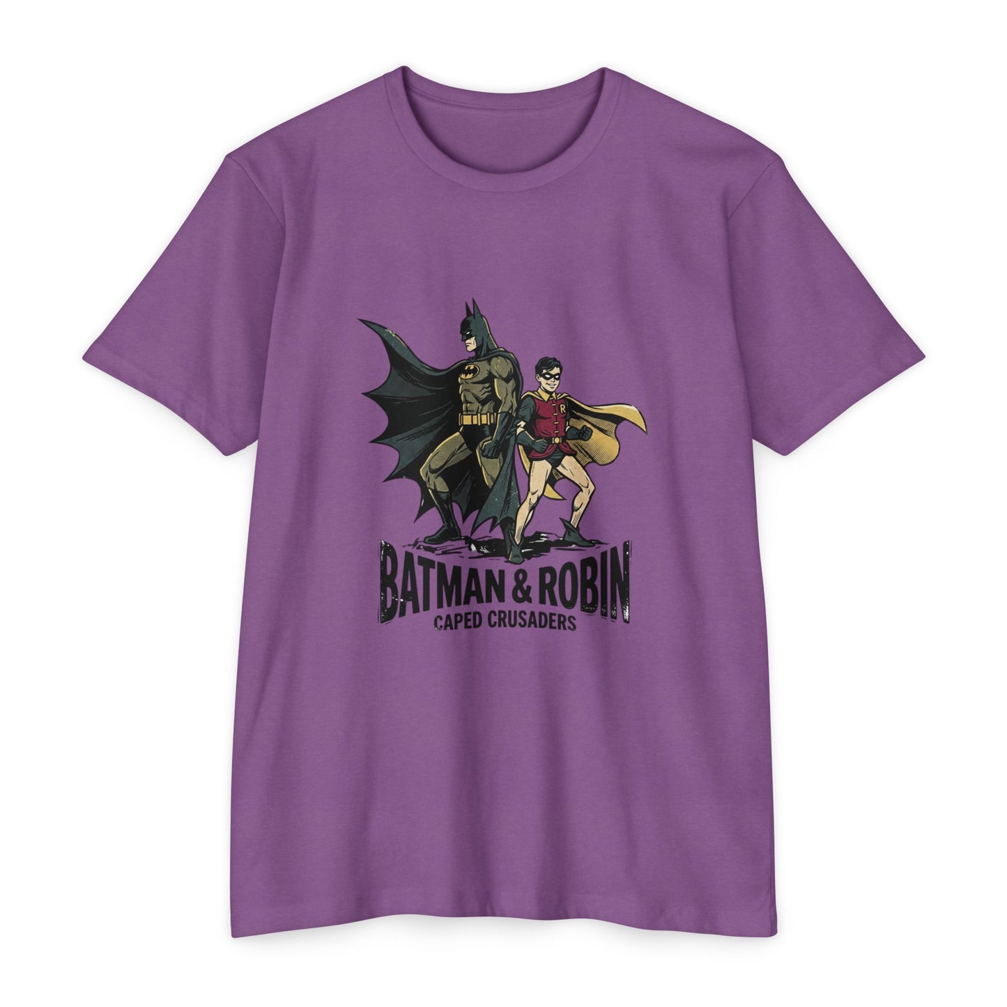 Batman & Robin Caped Crusaders Vintage Superhero T-Shirt