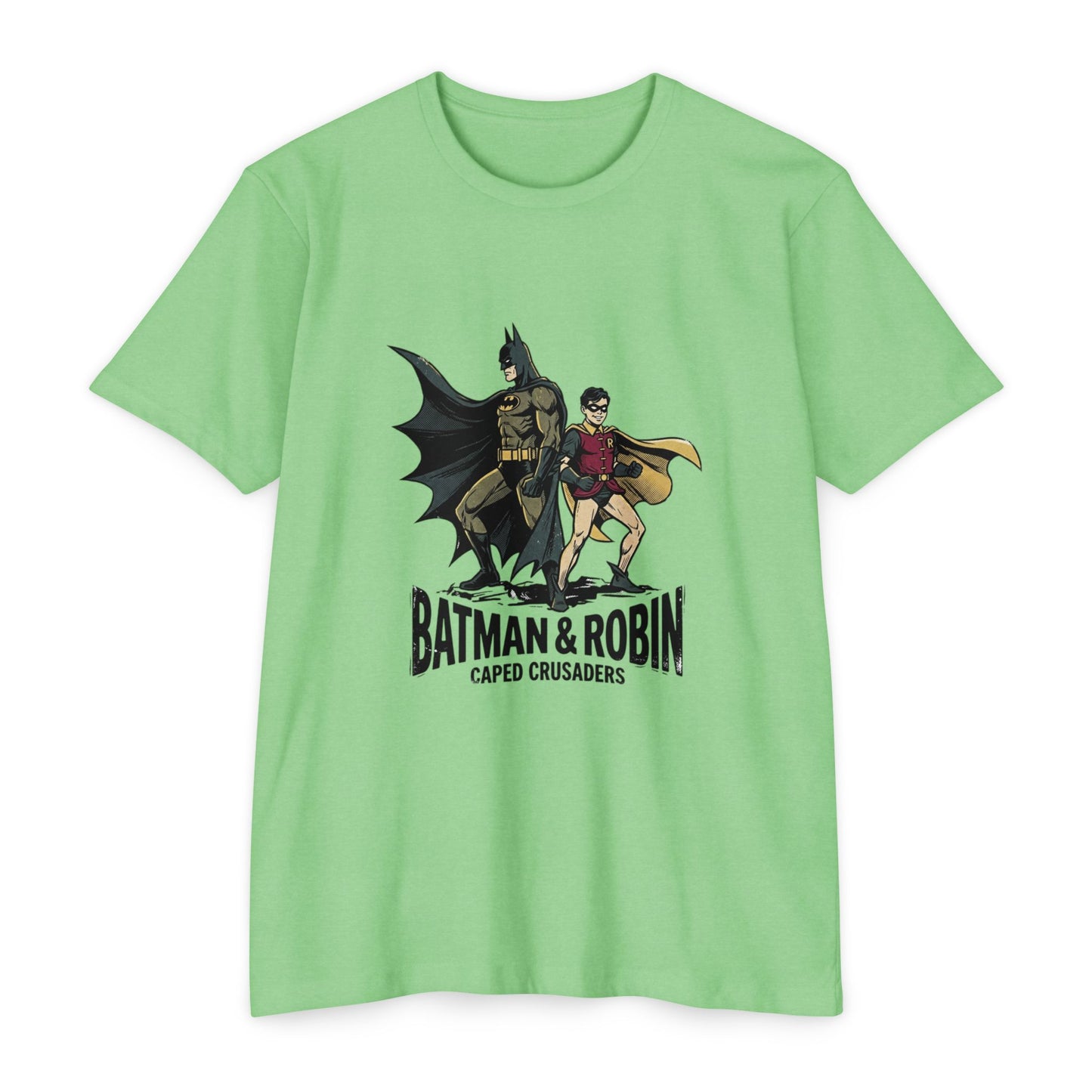 Batman & Robin Caped Crusaders Vintage Superhero T-Shirt