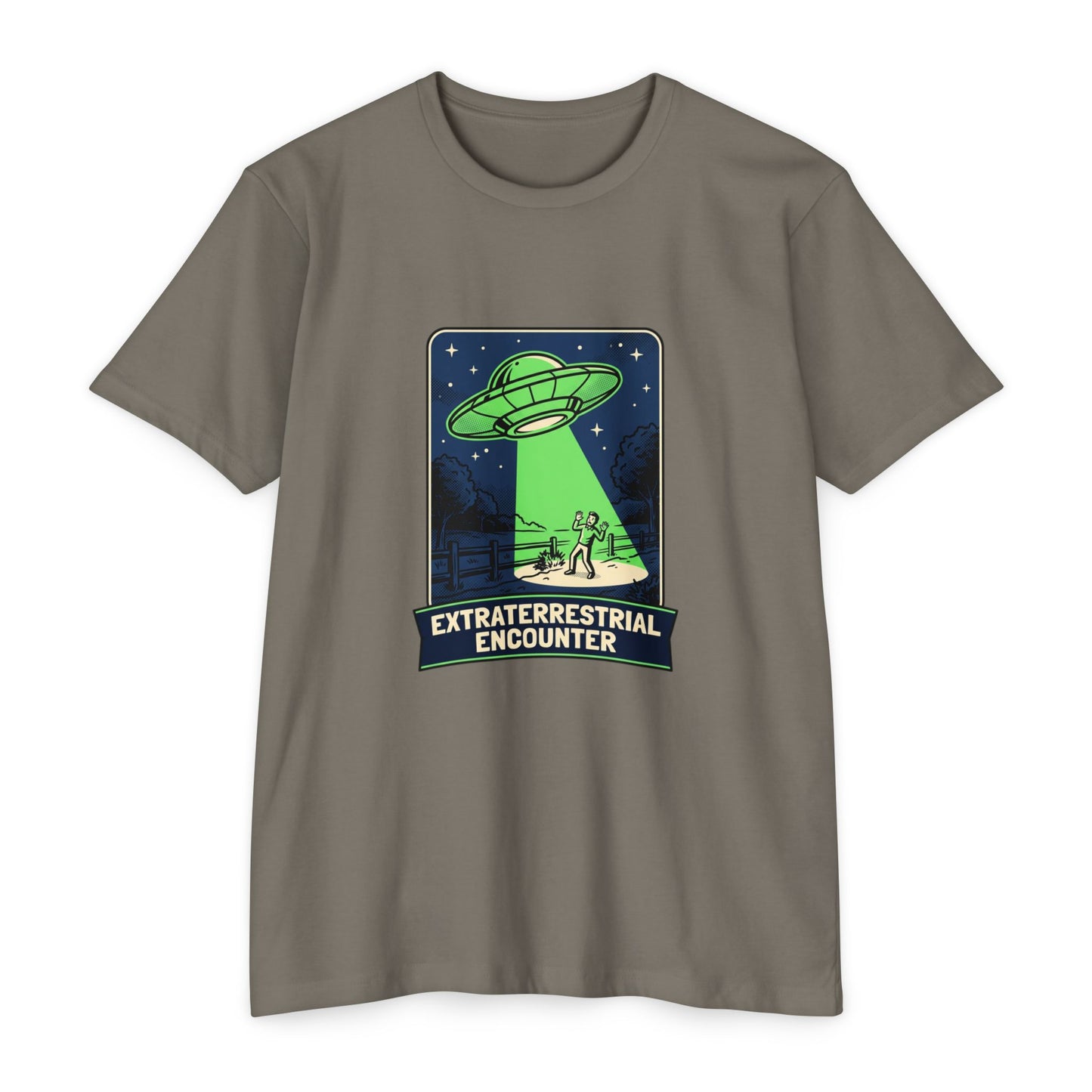 Alien Abduction T-Shirt — “Extraterrestrial Encounter” Vintage UFO Graphic