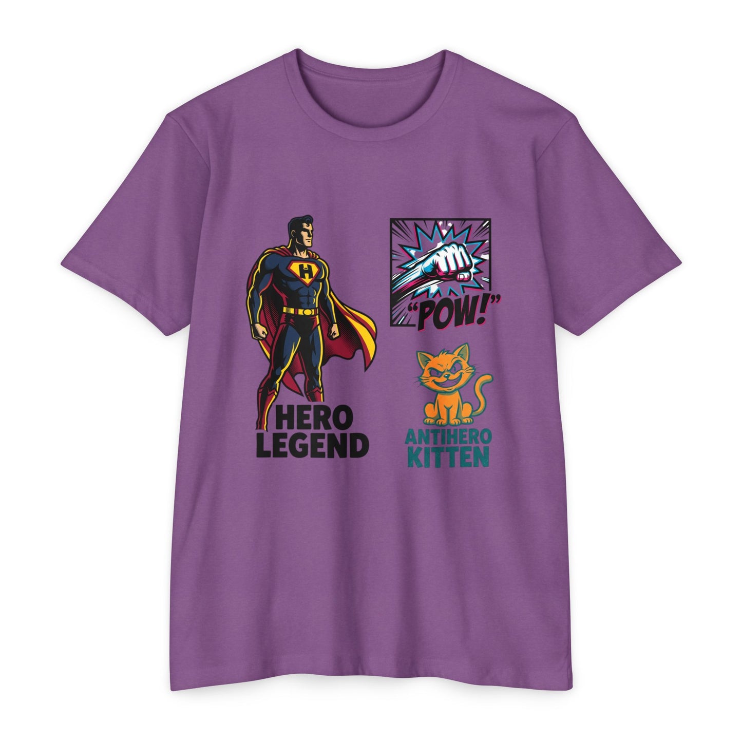 Hero Legend vs Antihero Kitten T-Shirt — Funny Comic Superhero Tee