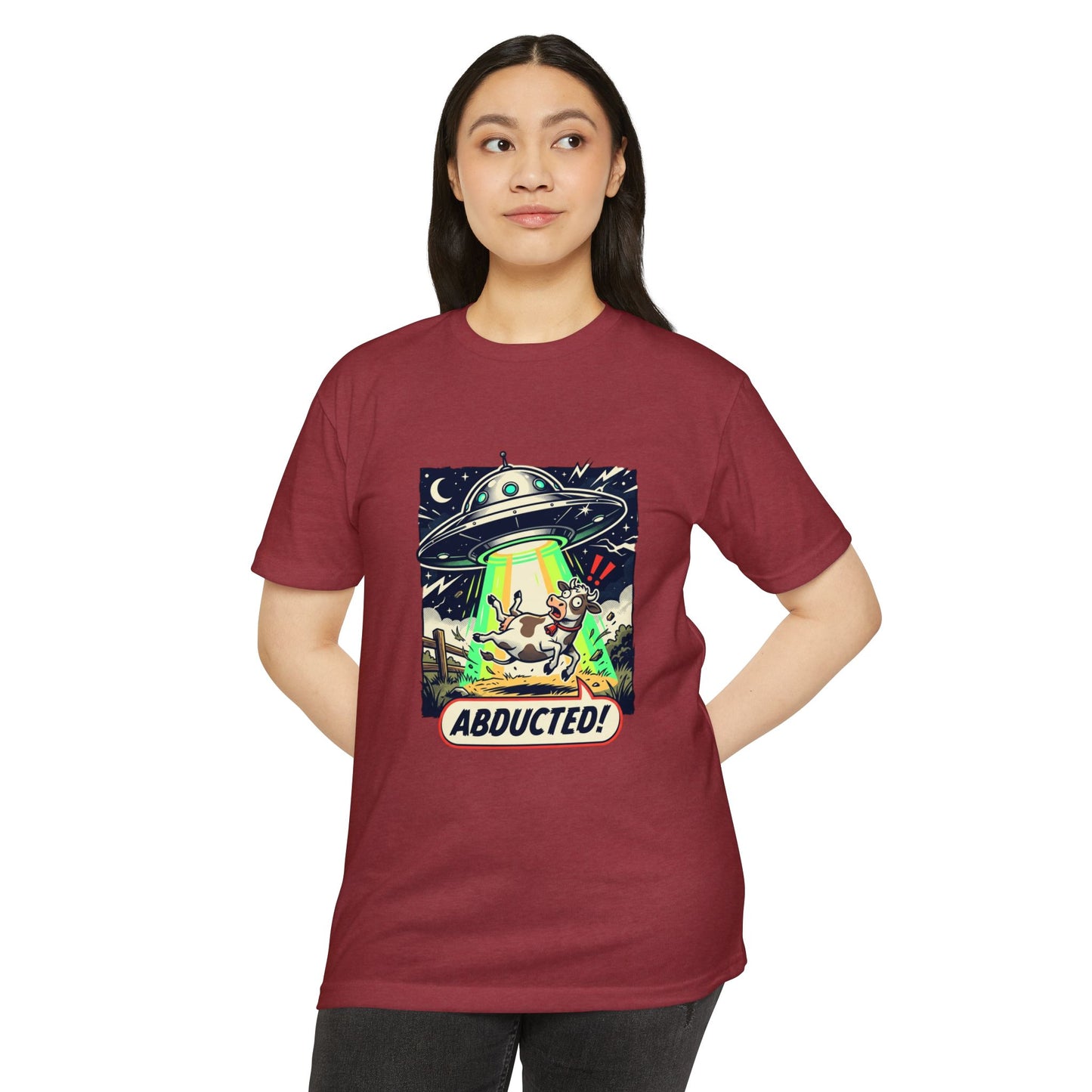 Abducted! Alien UFO Retro Sci‑Fi Graphic T-Shirt