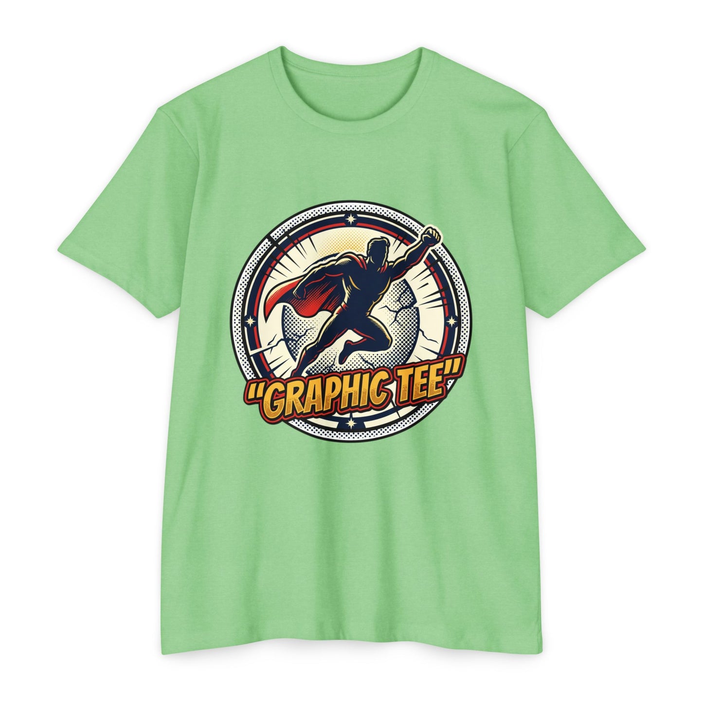 Retro Comic Superhero Cape Graphic Tee