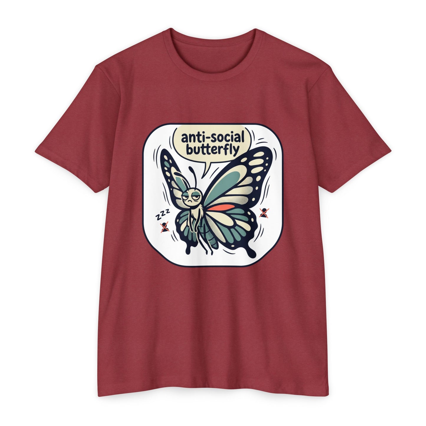 Anti-Social Butterfly T-Shirt — Cute Lazy Butterfly Graphic Tee