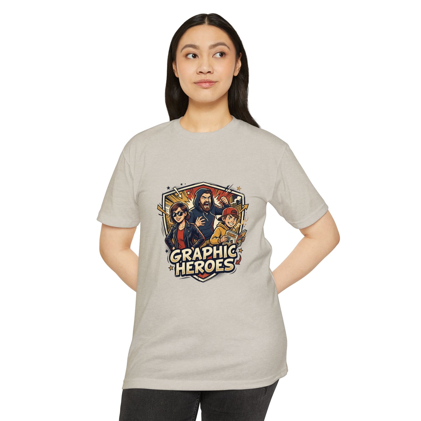 Retro Comic Heroes T-Shirt — Graphic Crew Tee