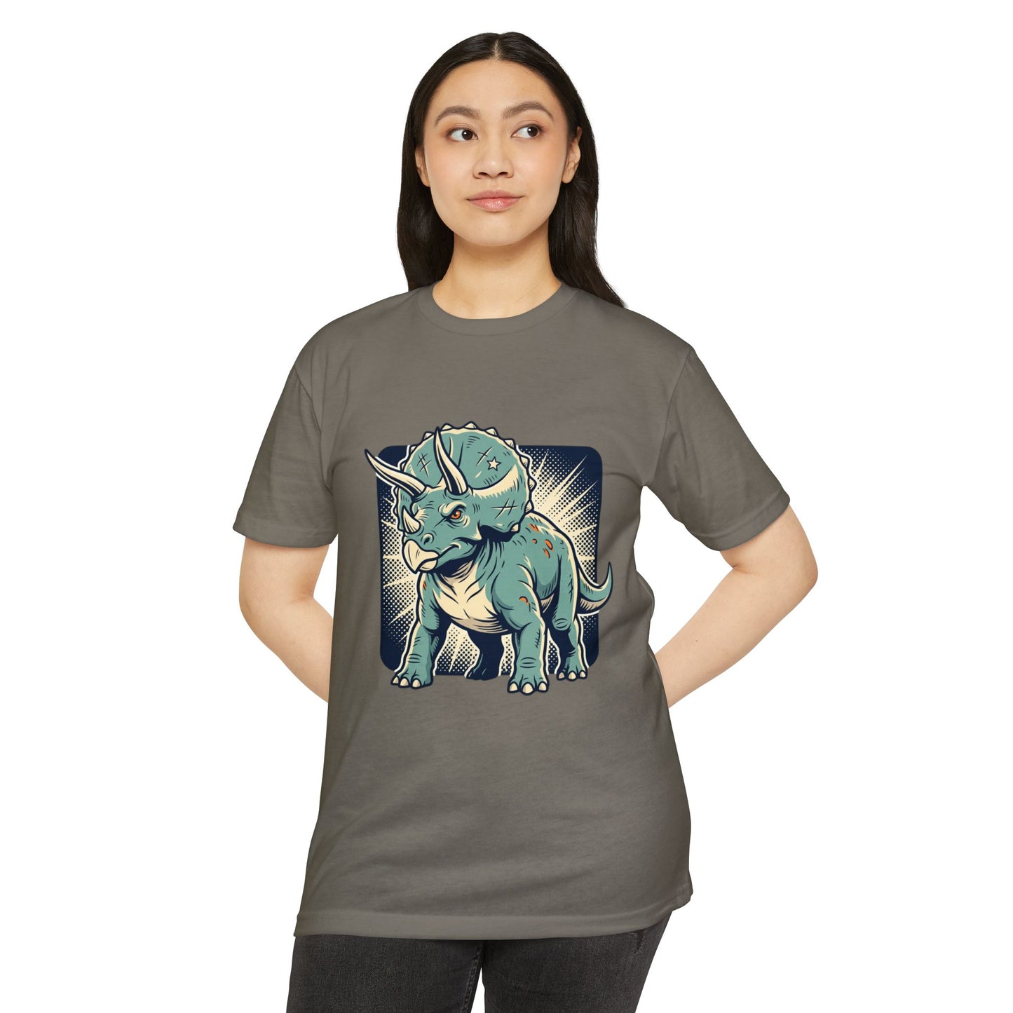Retro Triceratops Graphic T-Shirt — Vintage Dino Illustration Tee