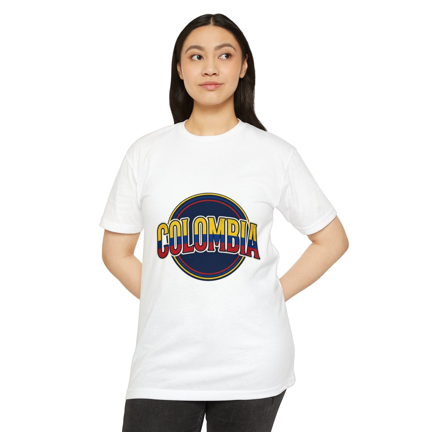 Colombia Retro Circle Vintage Flag Travel T-Shirt