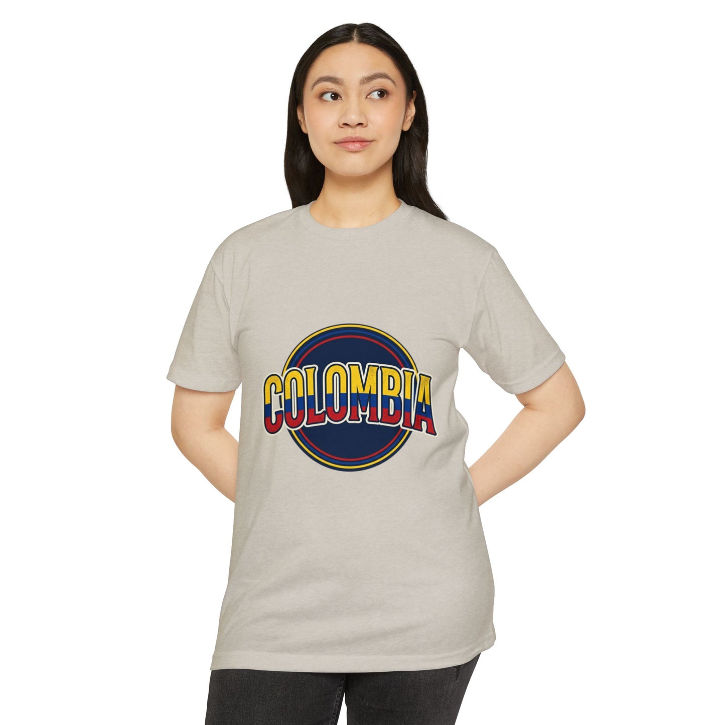 Colombia Retro Circle Vintage Flag Travel T-Shirt