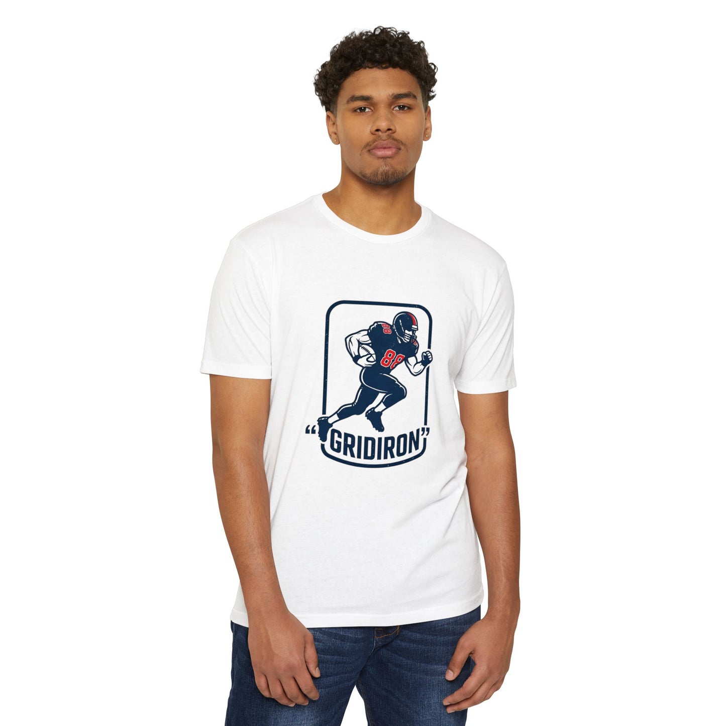 Gridiron Football Player T-Shirt — Retro Helmet Design