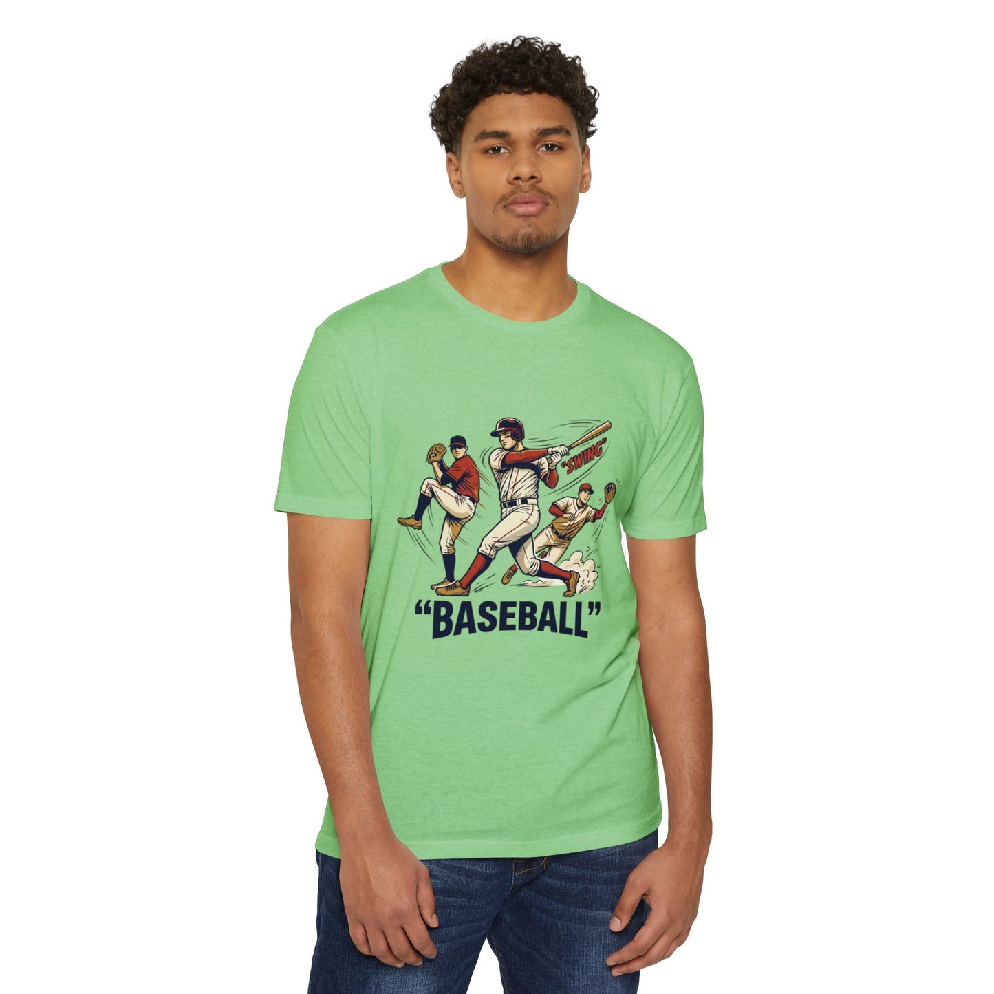 Vintage Baseball Players Tee – Retro 'BASEBALL' Graphic T-Shirt