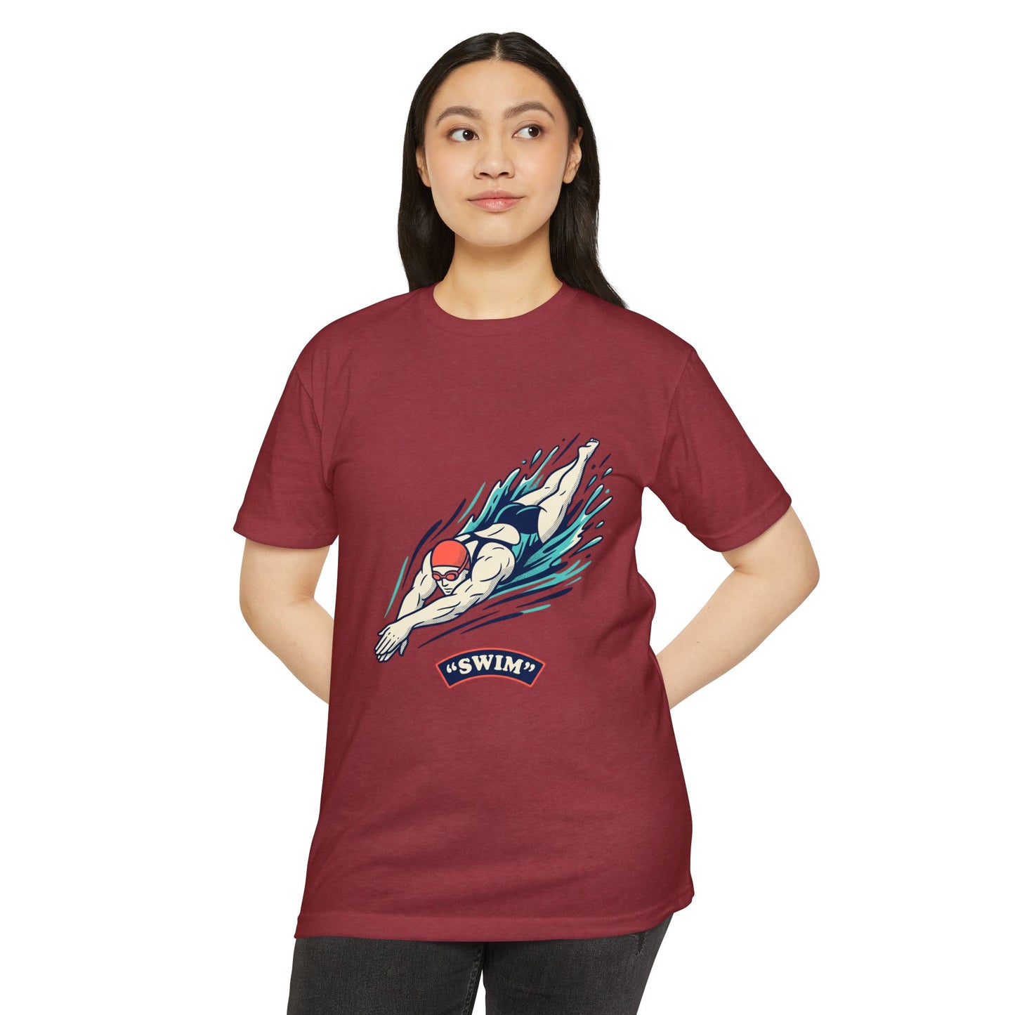 Swimmer Dive T-Shirt — "Swim" Graphic Athletic Tee