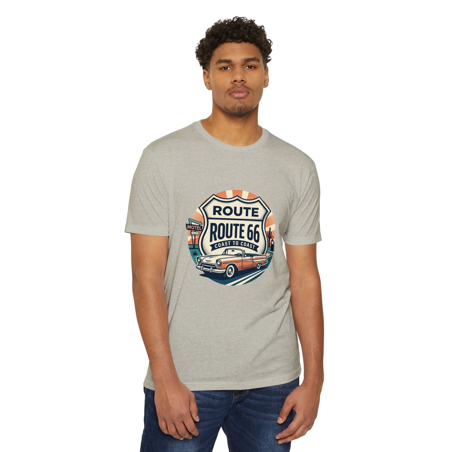 Route 66 Vintage Car T-Shirt — Classic Road Trip Retro Tee