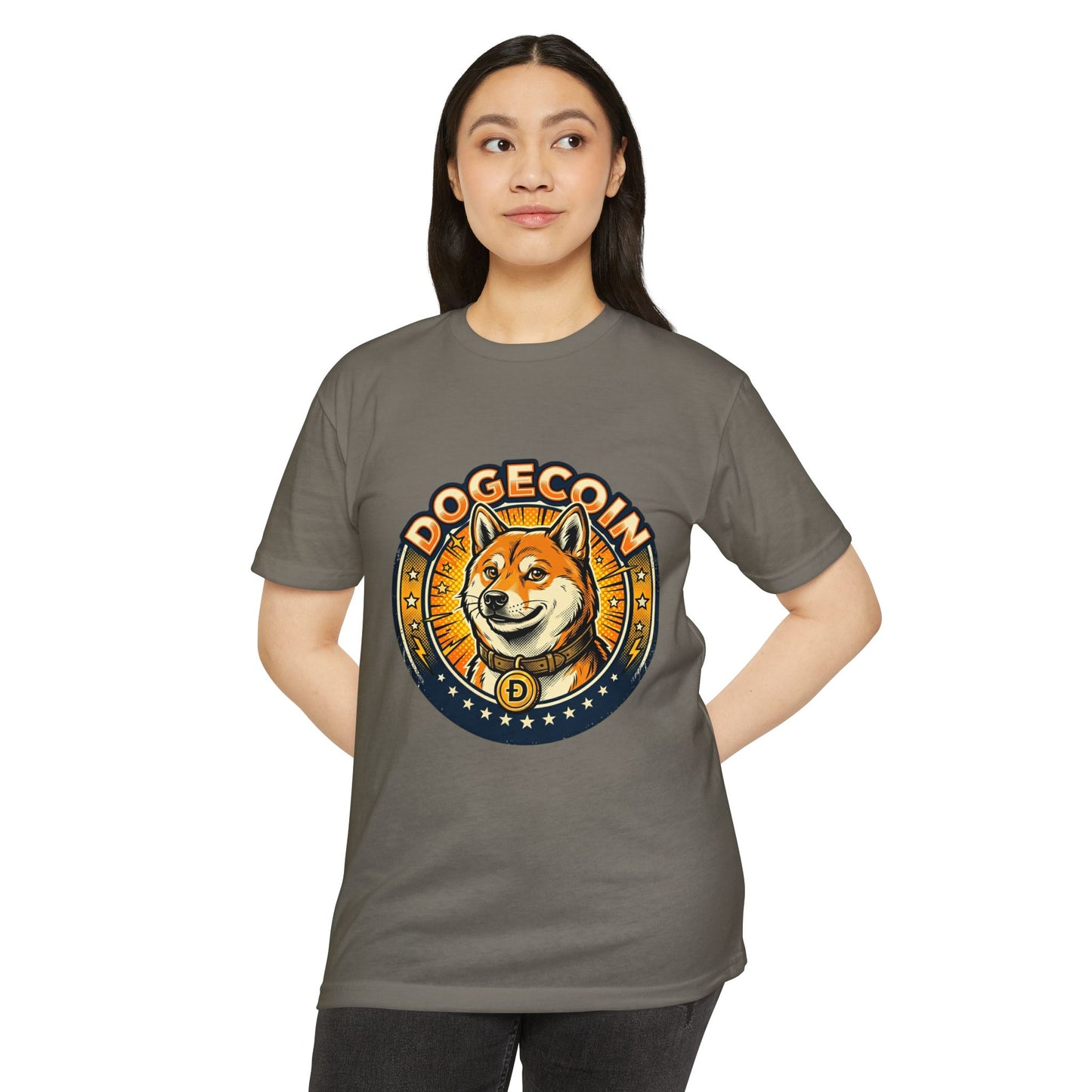 Dogecoin Coin Logo T‑Shirt — Retro Shiba Inu Crypto Tee