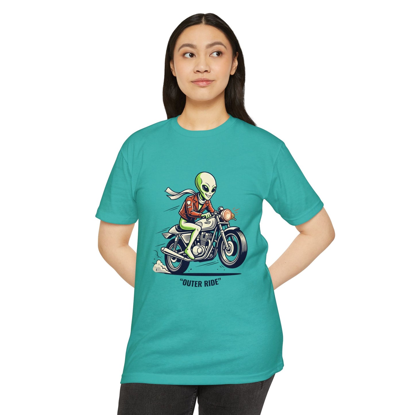 Alien Motorcyclist "Outer Ride" T-Shirt