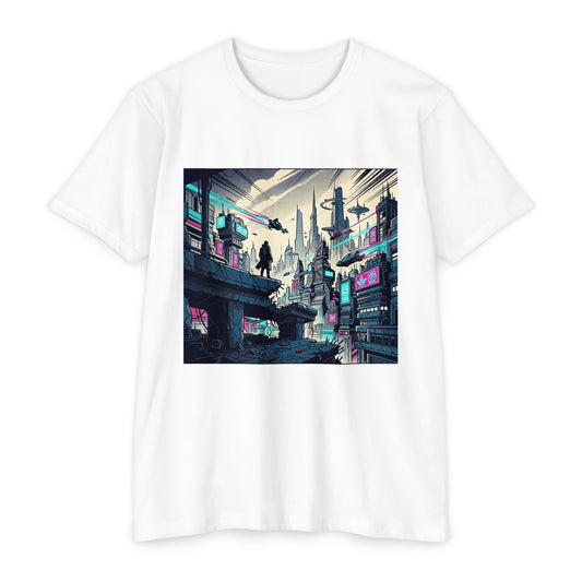 Cyberpunk Cityscape T-Shirt — Neon Futuristic Streetwear