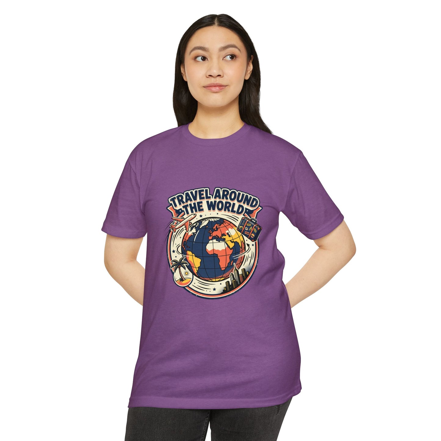 Vintage 'Travel Around the World' Globe Adventure T-Shirt