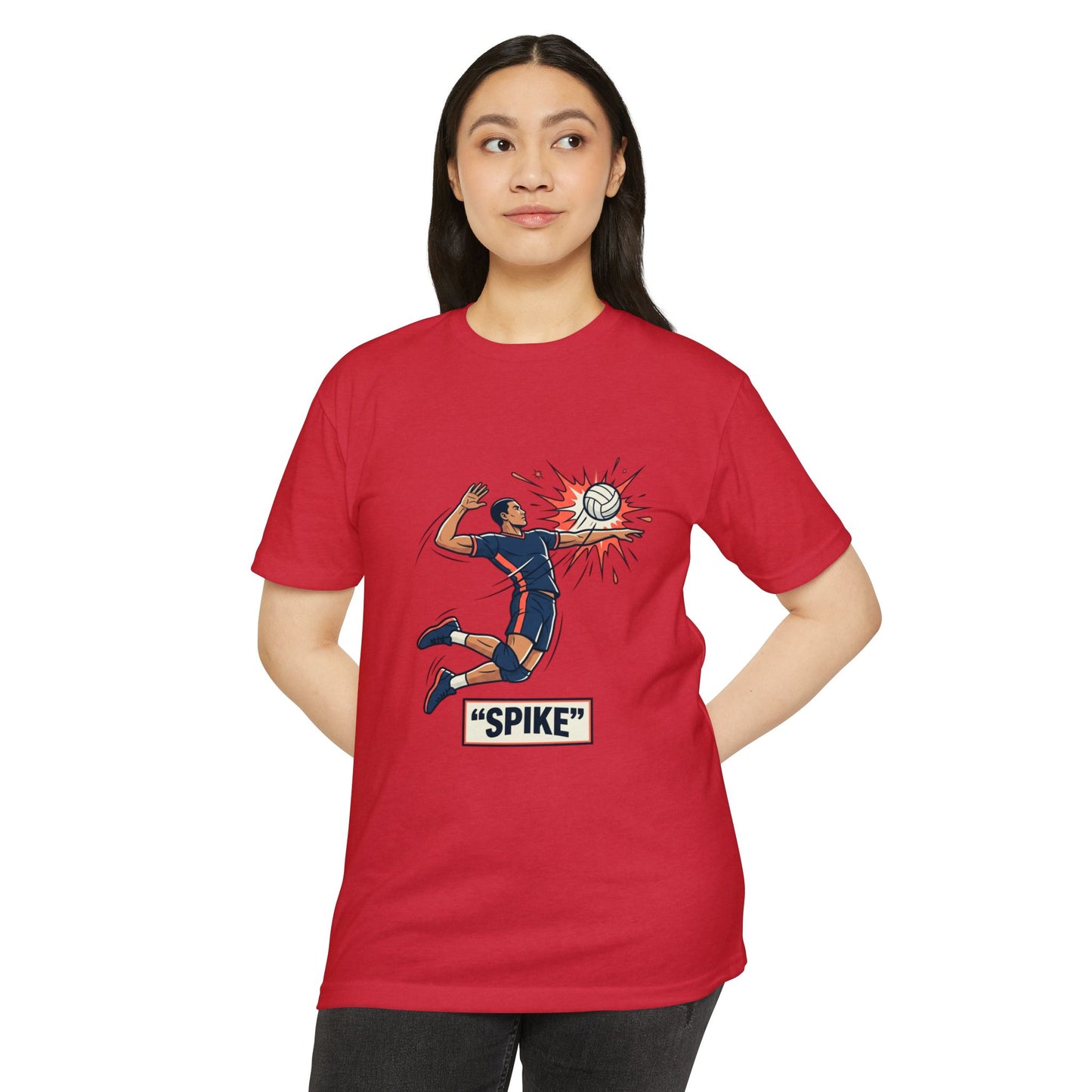 Volleyball Spike Graphic T-Shirt — Retro Player Illustration Tee