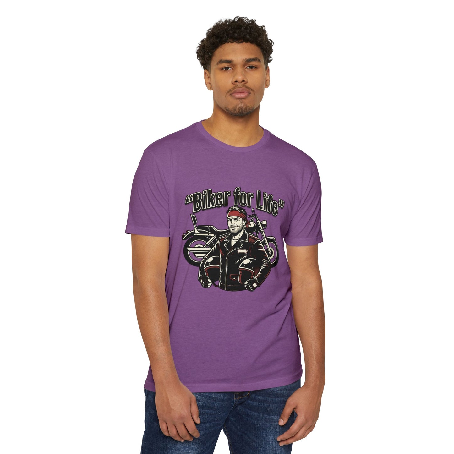 Biker For Life Vintage Motorcycle T-Shirt