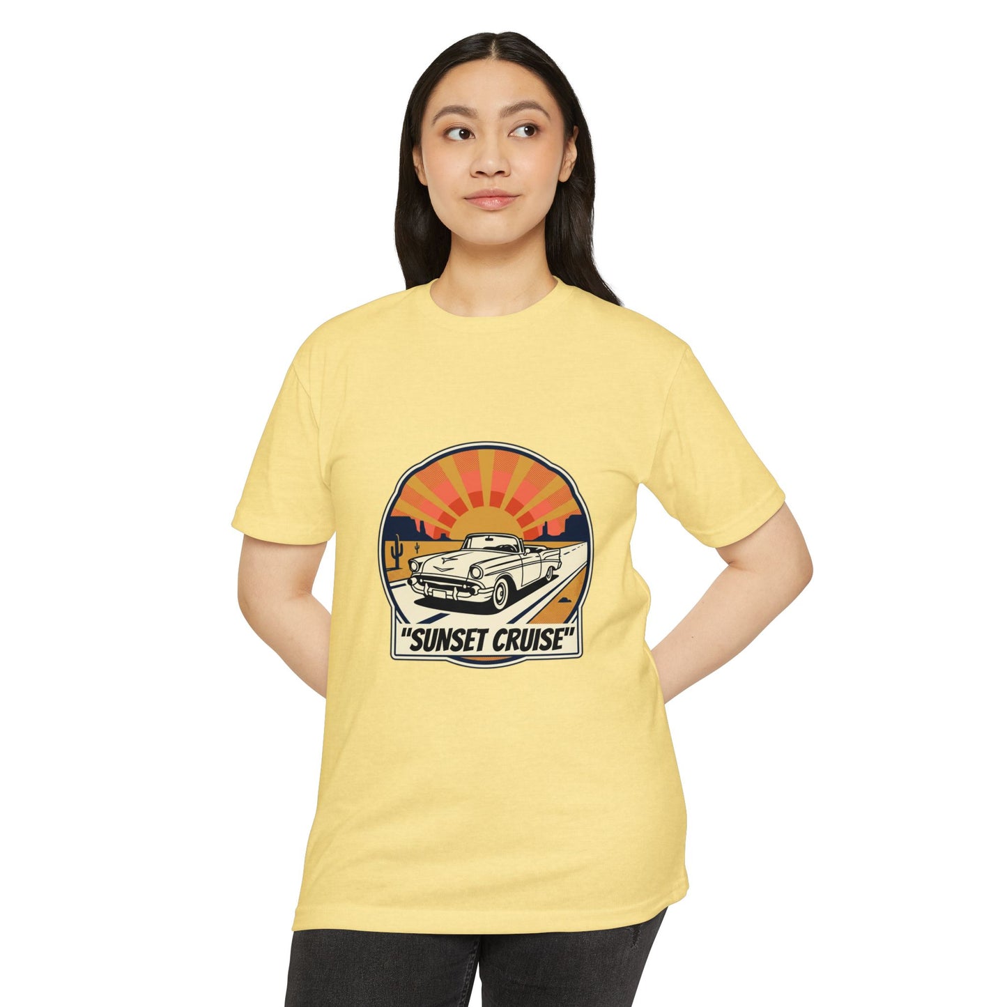 Sunset Cruise Vintage Car T-Shirt