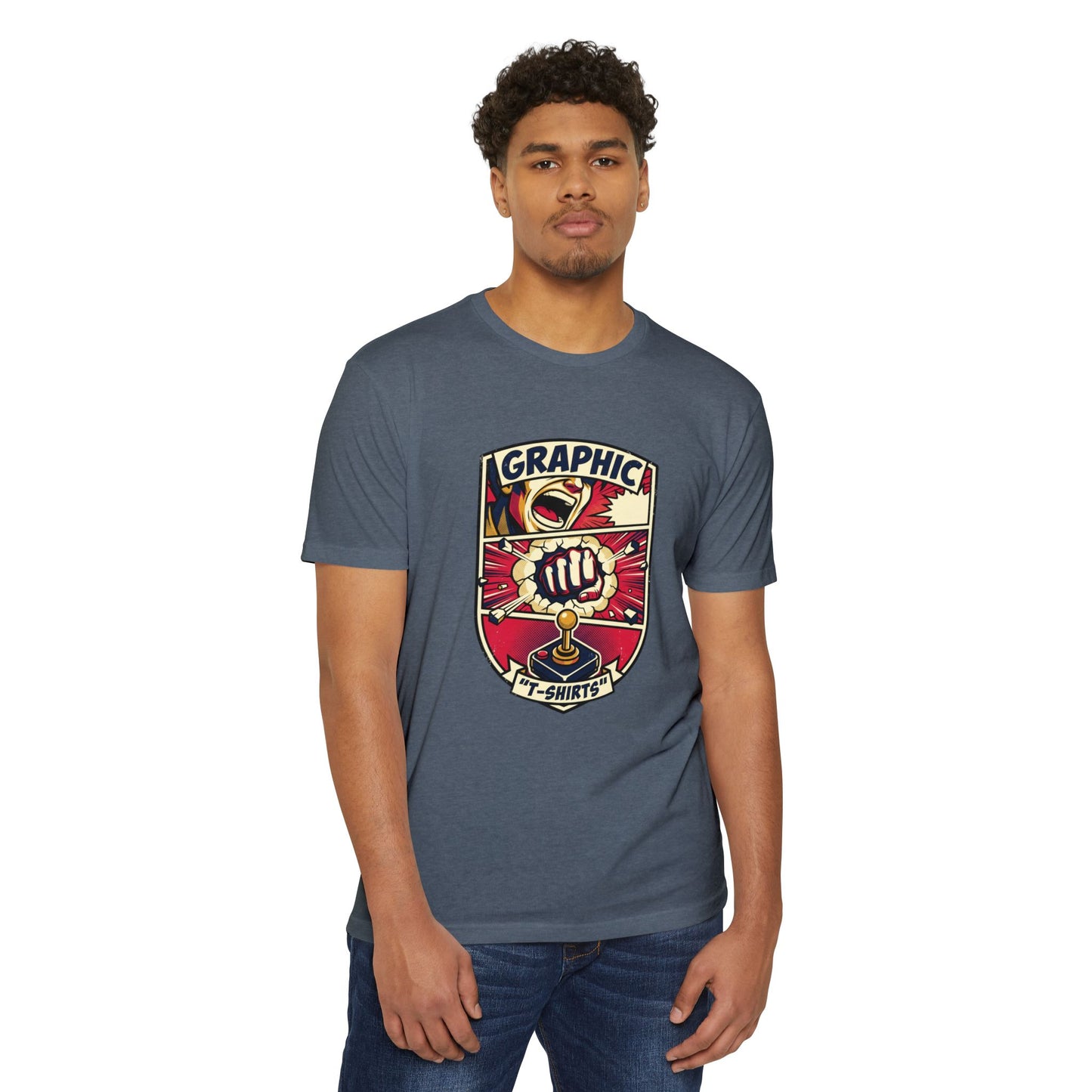 Vintage Gamer Logo T-Shirt — Fist & Joystick Retro Graphic Tee