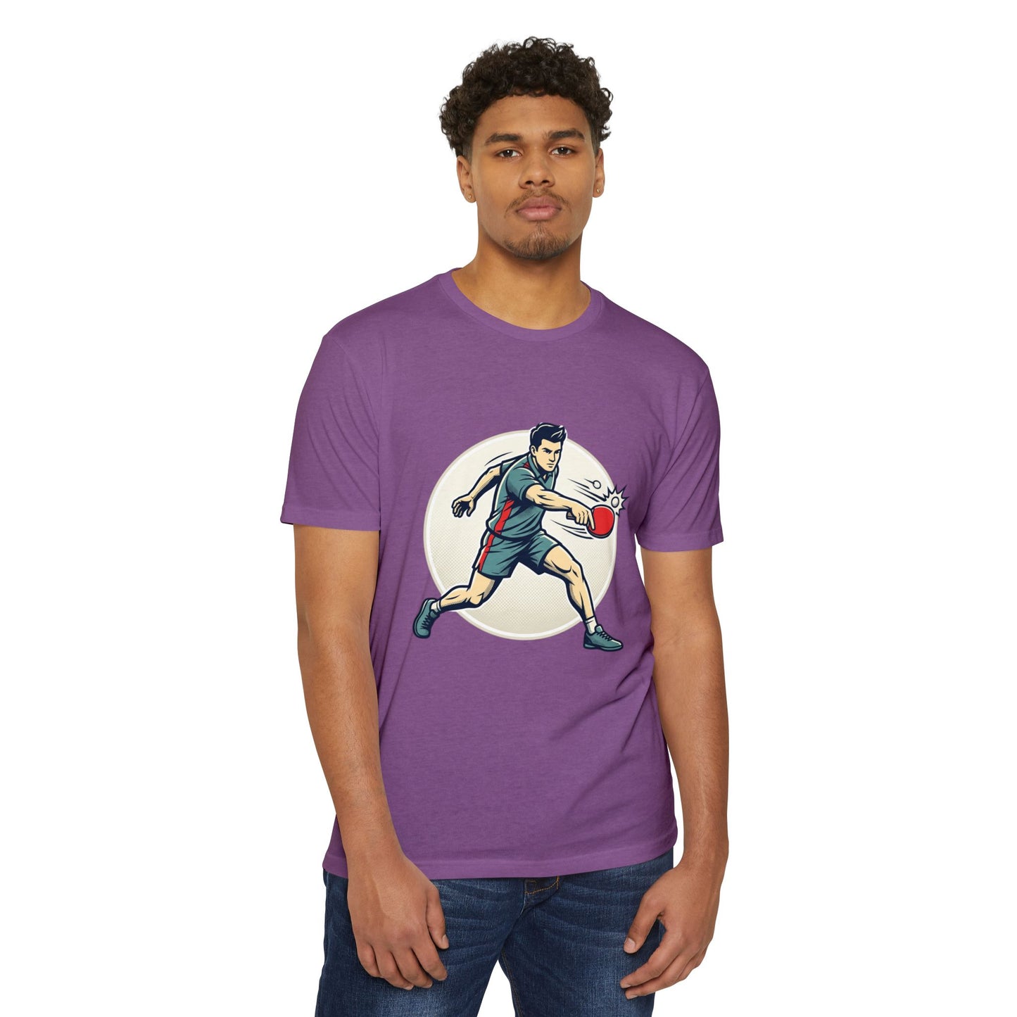 Table Tennis Player Illustration T-Shirt — Ping Pong Athlete Graphic Tee