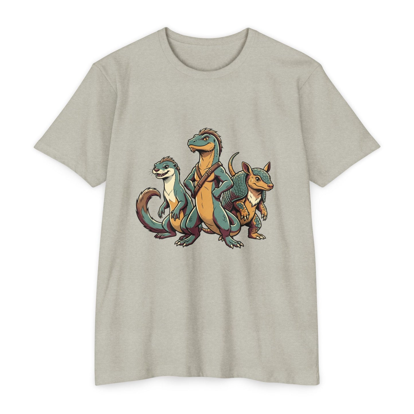 Retro Trio Dino Velociraptor T-Shirt — Cute Cartoon Dino Tee
