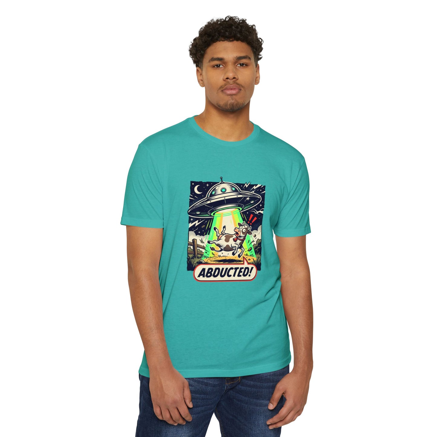 Abducted! Alien UFO Retro Sci‑Fi Graphic T-Shirt