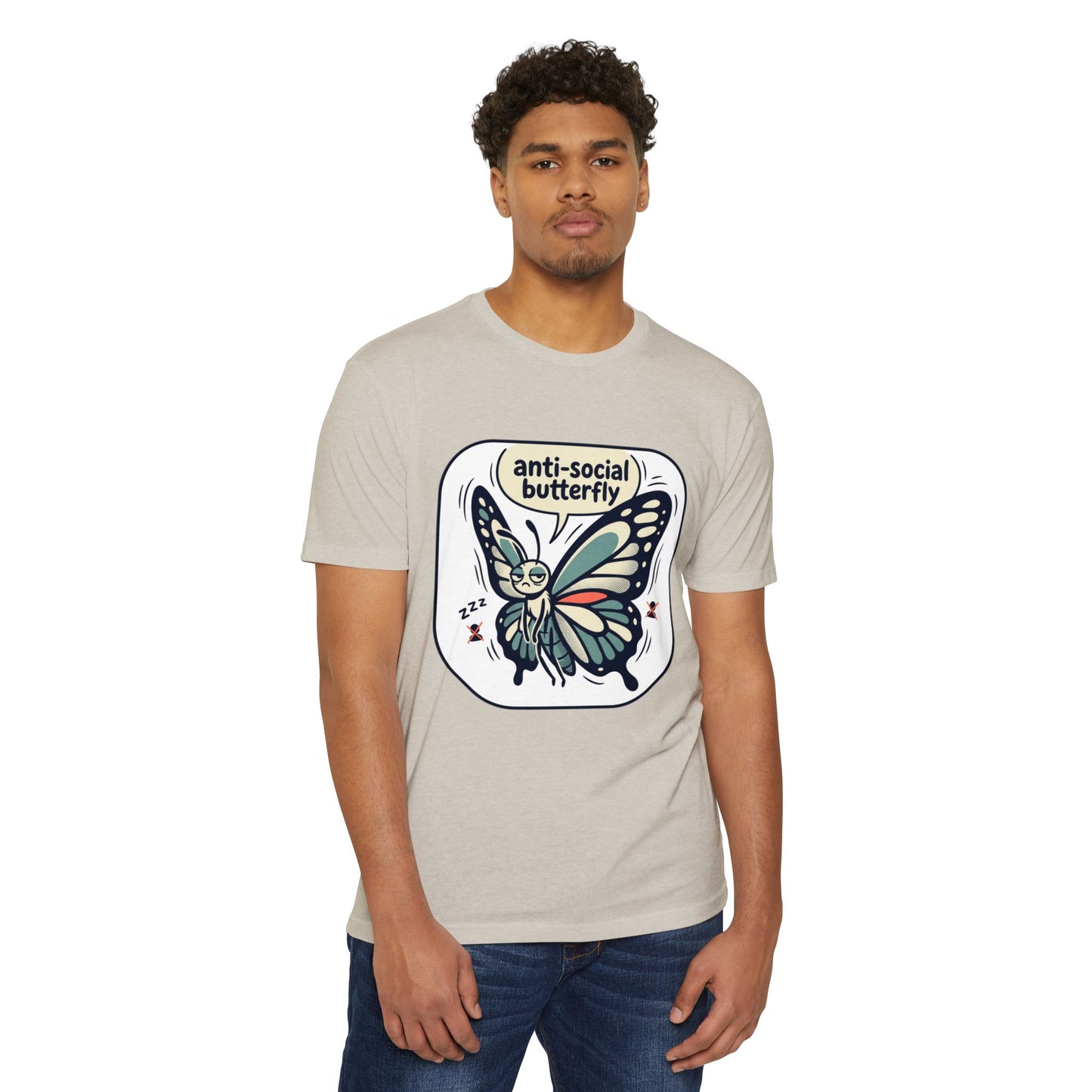 Anti-Social Butterfly T-Shirt — Cute Lazy Butterfly Graphic Tee