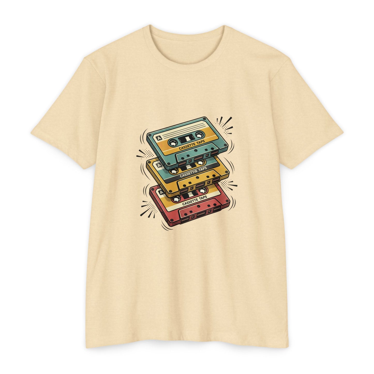 Retro Cassette Stack T-Shirt — Vintage 80s Music Tee