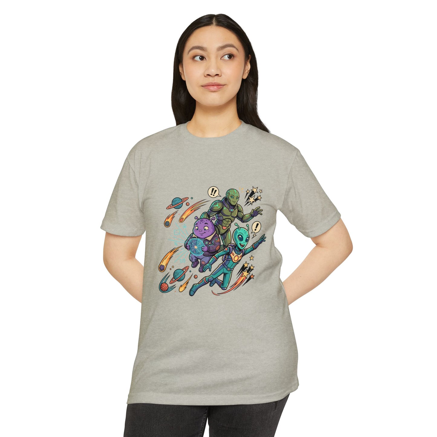Alien Skate Crew T-Shirt — Retro Space Skateboarding Graphic Tee