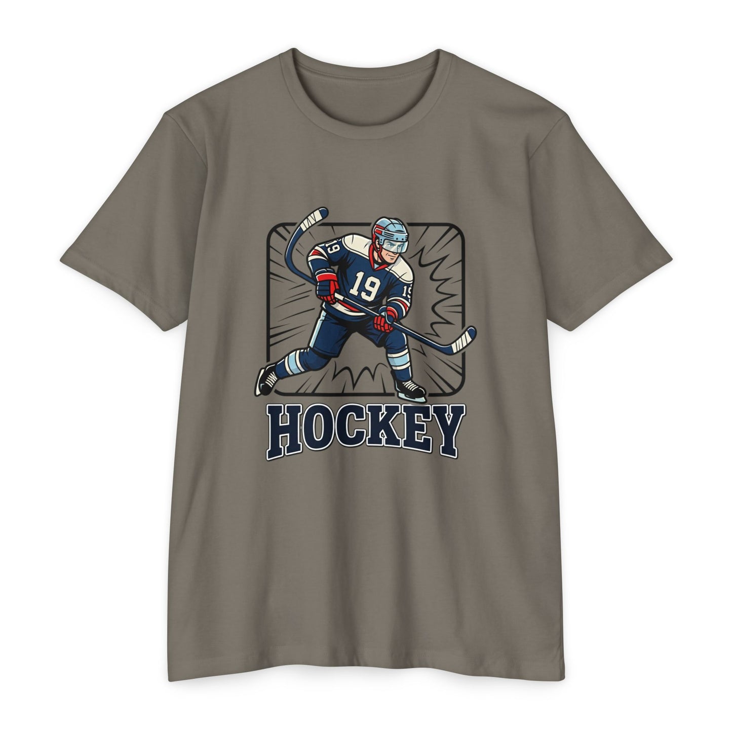 Hockey Player Graphic T-Shirt — Vintage Ice Hockey Jersey Tee