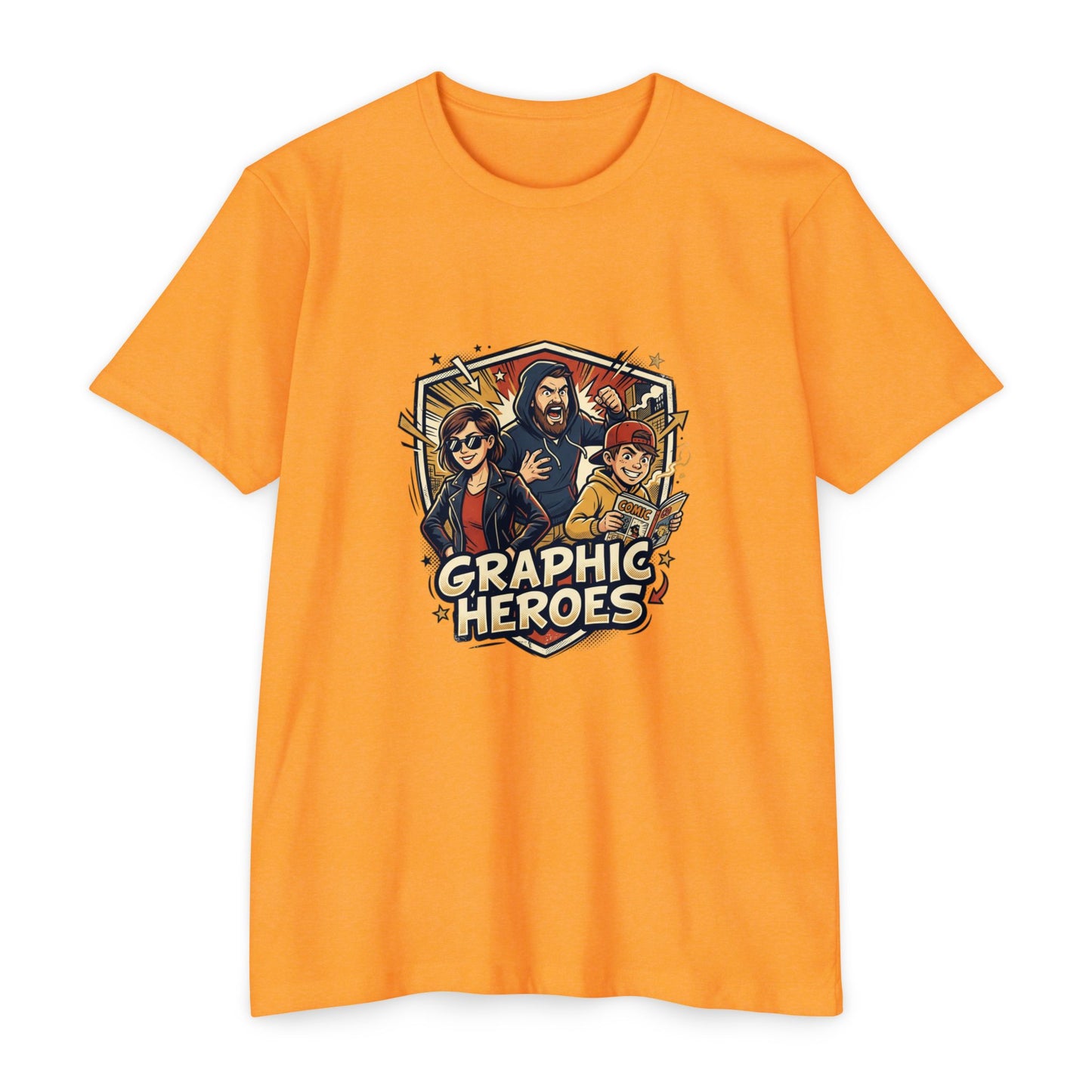 Retro Comic Heroes T-Shirt — Graphic Crew Tee